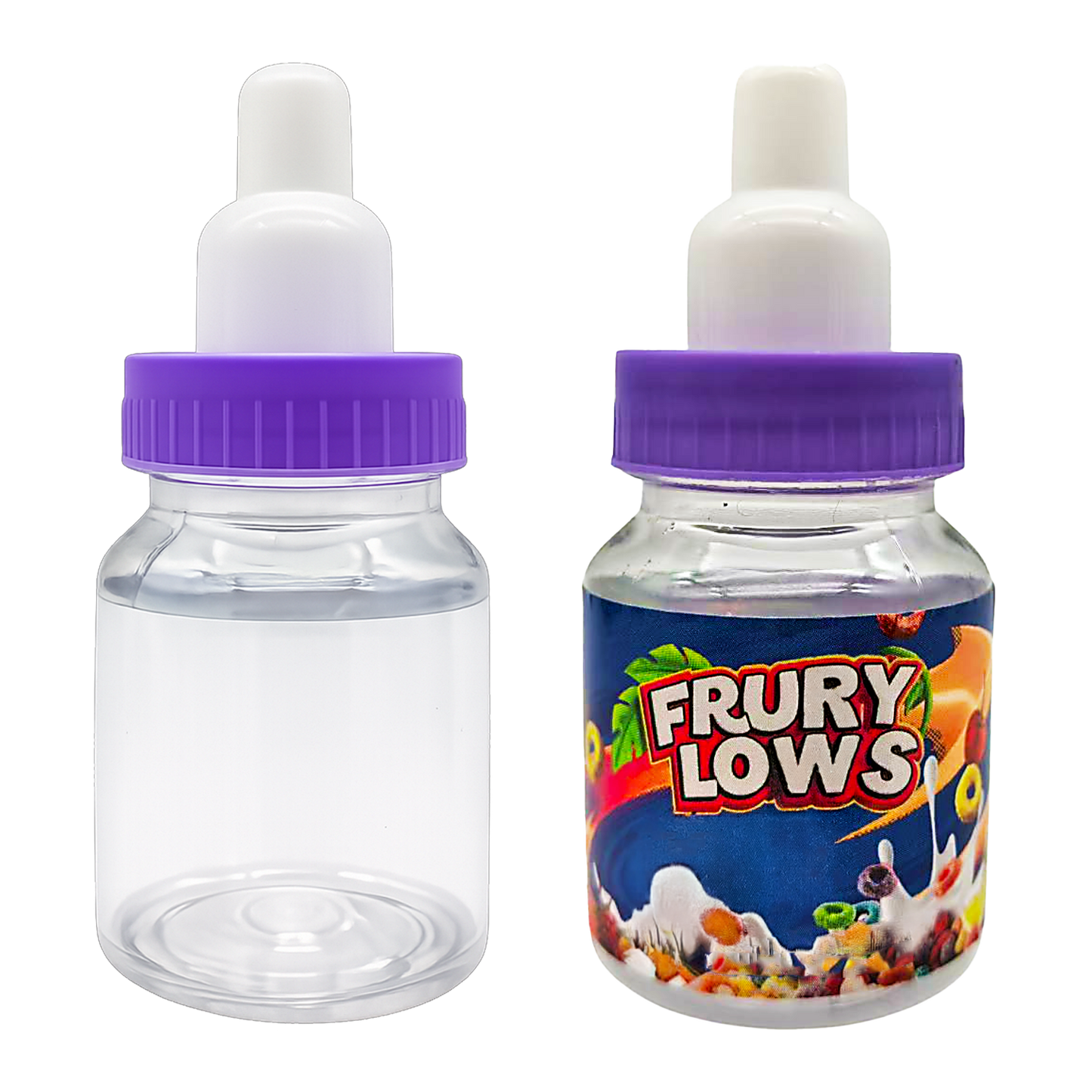 (12 Count) Handheld Bottle-Style Plastic Packaging Containers  - 10 Style Options