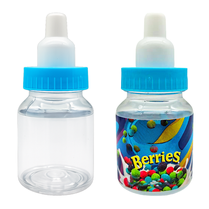 (12 Count) Handheld Bottle-Style Plastic Packaging Containers  - 10 Style Options