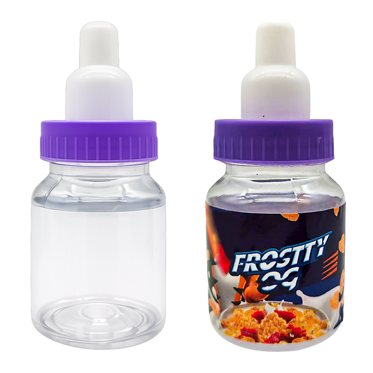 (12 Count) Handheld Bottle-Style Plastic Packaging Container - Frost Theme