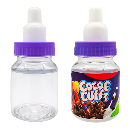 (12 Count) Handheld Bottle-Style Plastic Packaging Container - Blue Puff