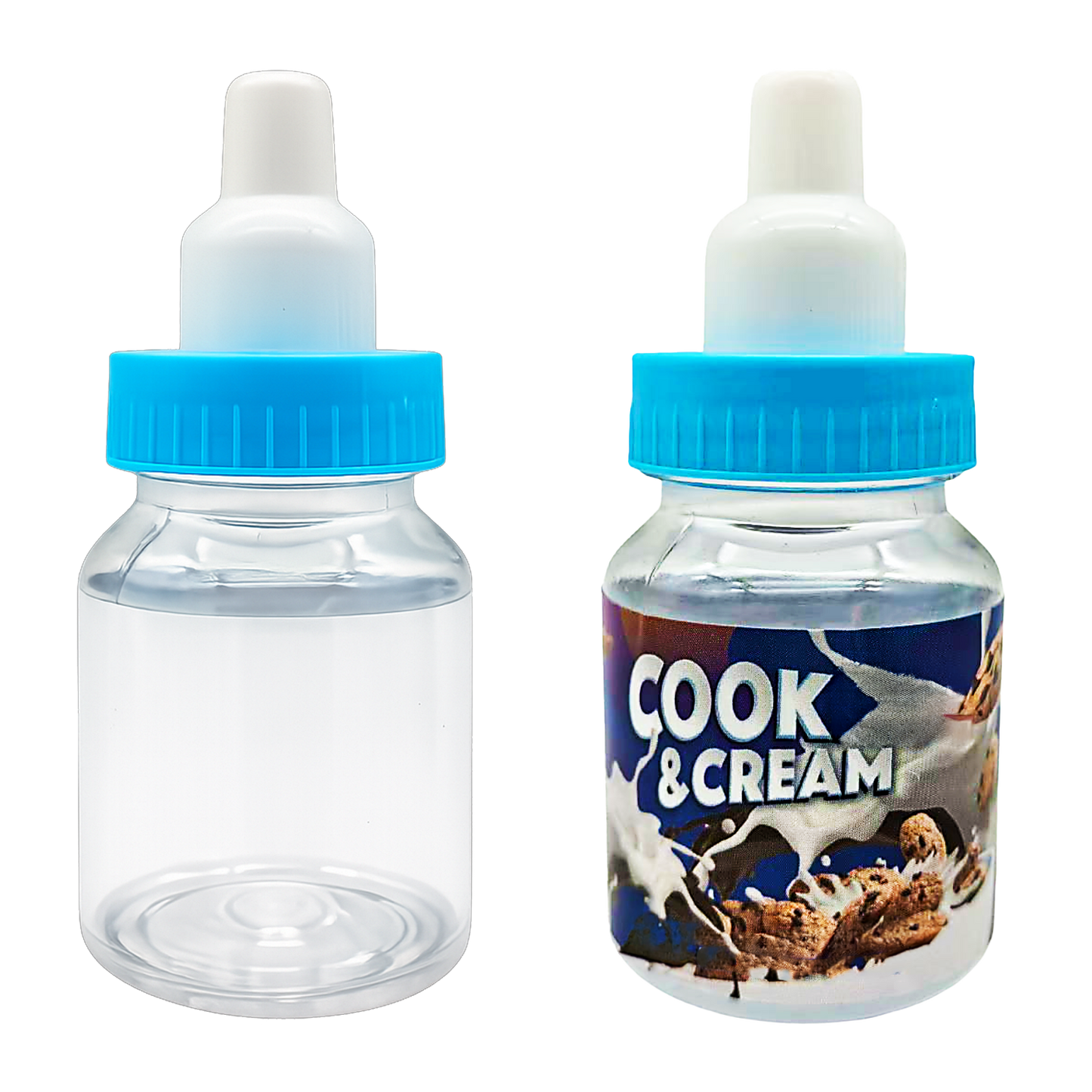 (12 Count) Handheld Bottle-Style Plastic Packaging Containers  - 10 Style Options