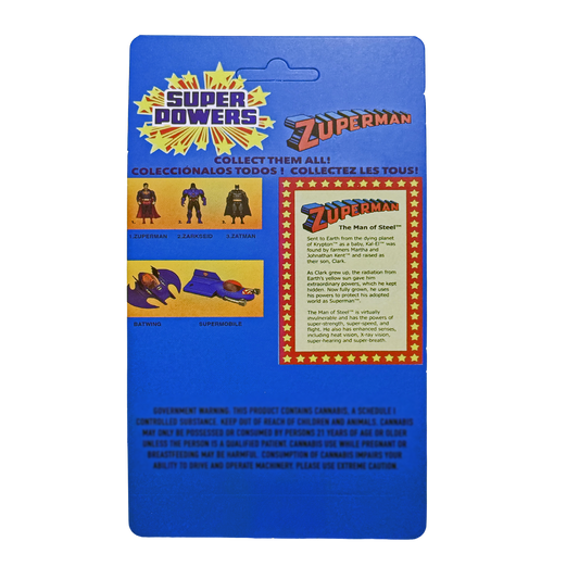 12 Pack – 3.5g Blister Pack Carded Storage - Super Powers Zuperman