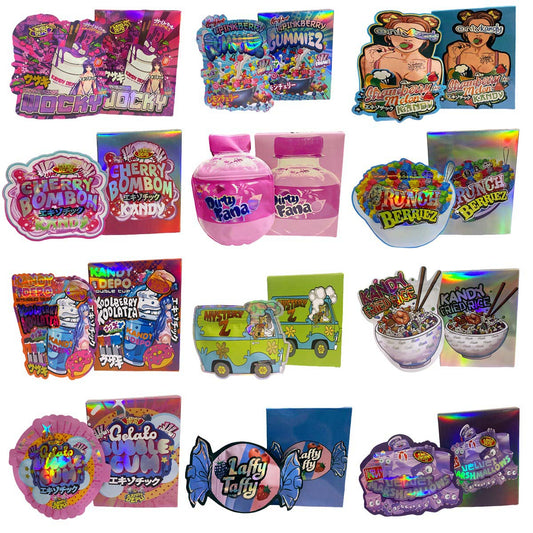 (50 Count) Shaped Zip Foil Bag & Box Bundle (25 Bags + 25 Matching Boxes) Variant Listing 1