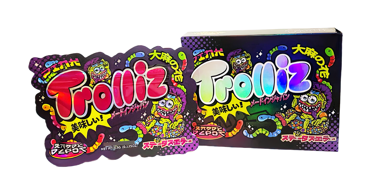 3.5g Shaped Mylar Storage Bag with Box - Trolliz (25 Storage Bags+25Boxes)