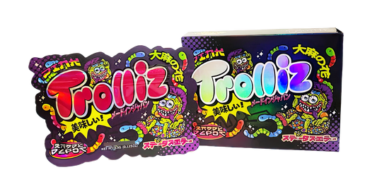 3.5g Shaped Mylar Storage Bag with Box - Trolliz (25 Storage Bags+25Boxes)