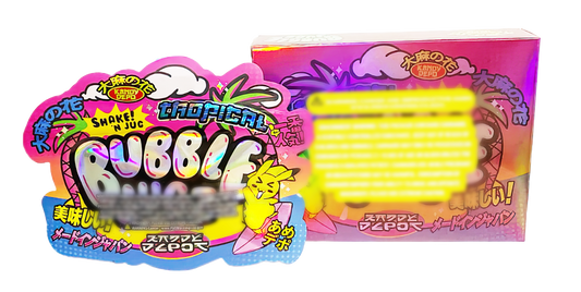 3.5g Shaped Mylar Storage Bag with Box - Tropical Bubble Jugz (25 Storage Bags+25Boxes)