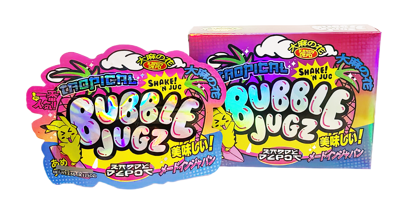 3.5g Shaped Mylar Storage Bag with Box - Tropical Bubble Jugz (25 Storage Bags+25Boxes)