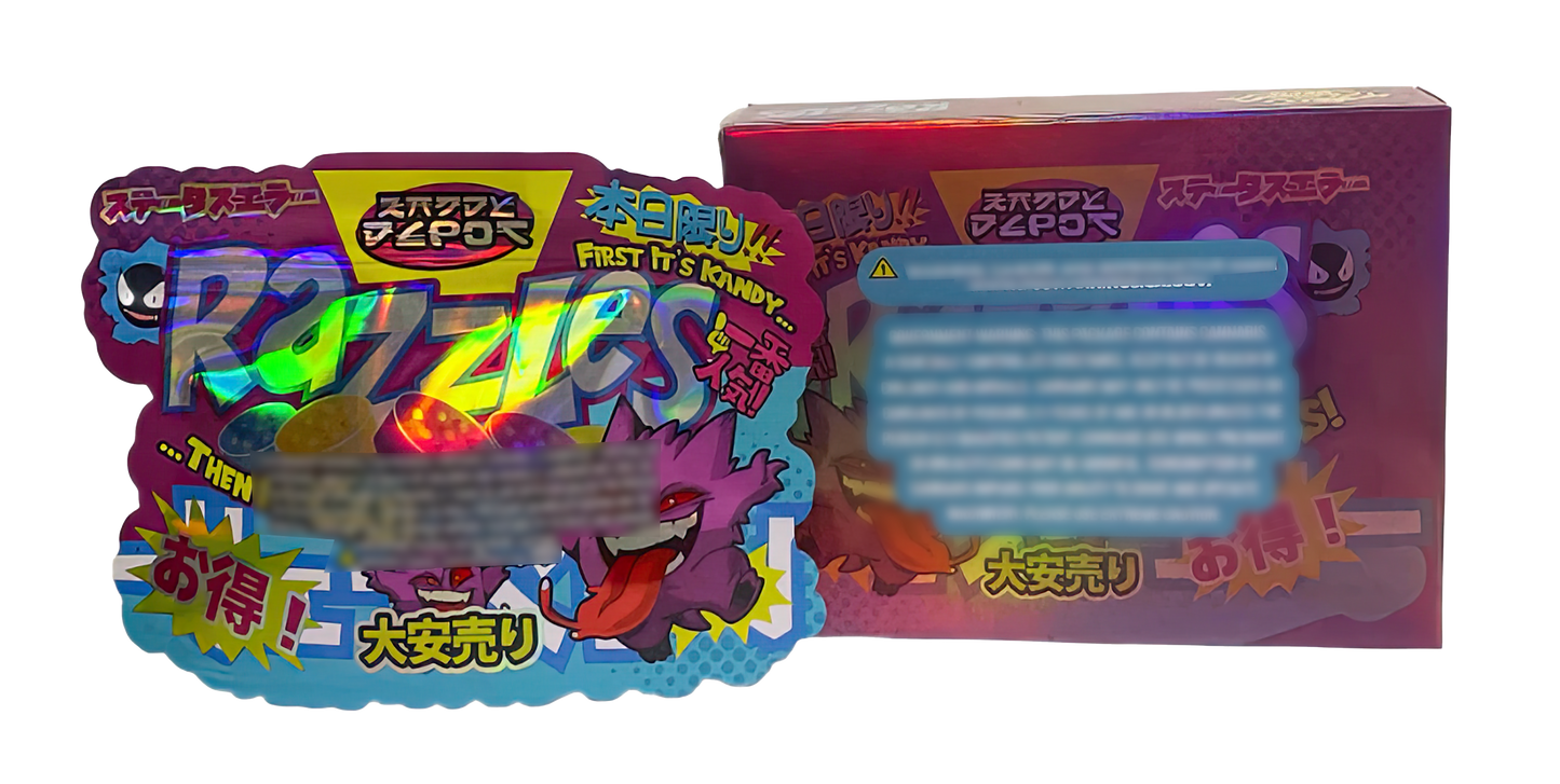 3.5g Shaped Mylar Storage Bag with Box - Razes Zaddy Depot (25 Storage Bags+25Boxes)