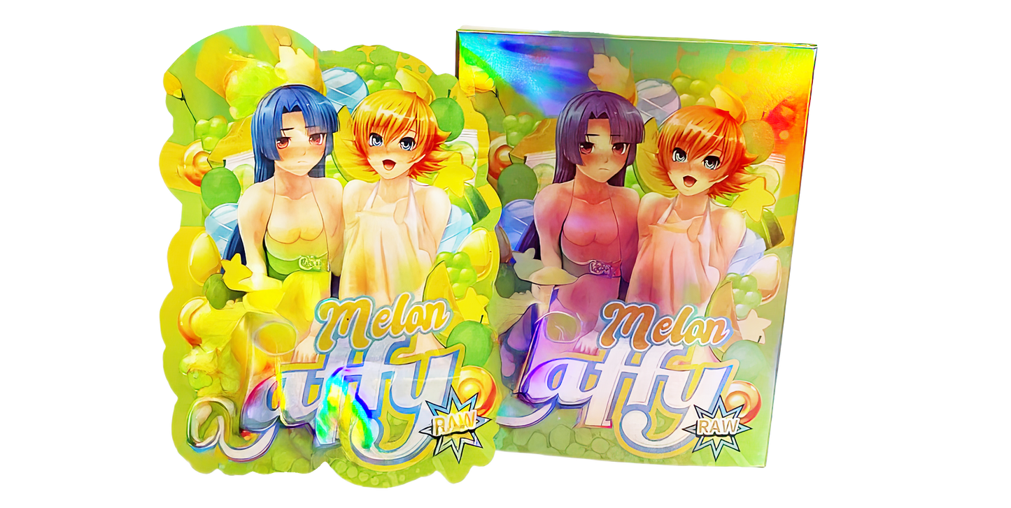 (25 Count) Decorative Zip Foil Pouches with Matching Boxes (4"x 5") Honey Melon Graphic Set