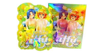 (25 Count) Decorative Zip Foil Pouches with Matching Boxes (4"x 5") Honey Melon Graphic Set