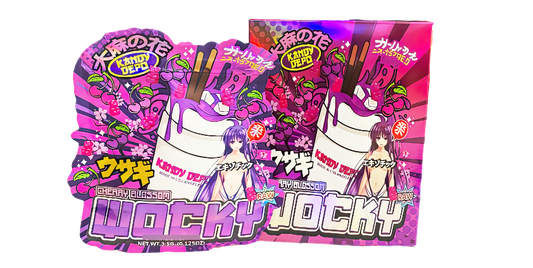 3.5g Shaped Mylar Storage Bag with Box - Cherry Blossom Wocky (25 Storage Bags+25Boxes)