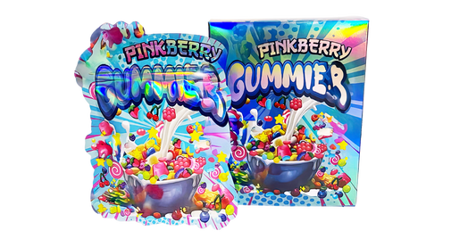 (25 Count) Decorative Zip Foil Pouches with Matching Boxes (4"x 5") Pink Berry Graphic Set