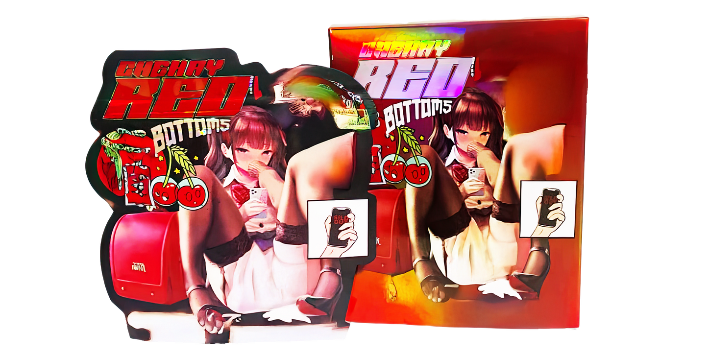 (25 Count) Decorative Zip Foil Pouches with Matching Boxes (4"x 5") Red Accent Fashion Graphic Set