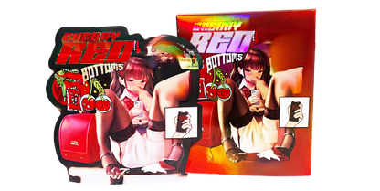 (25 Count) Decorative Zip Foil Pouches with Matching Boxes (4"x 5") Red Accent Fashion Graphic Set