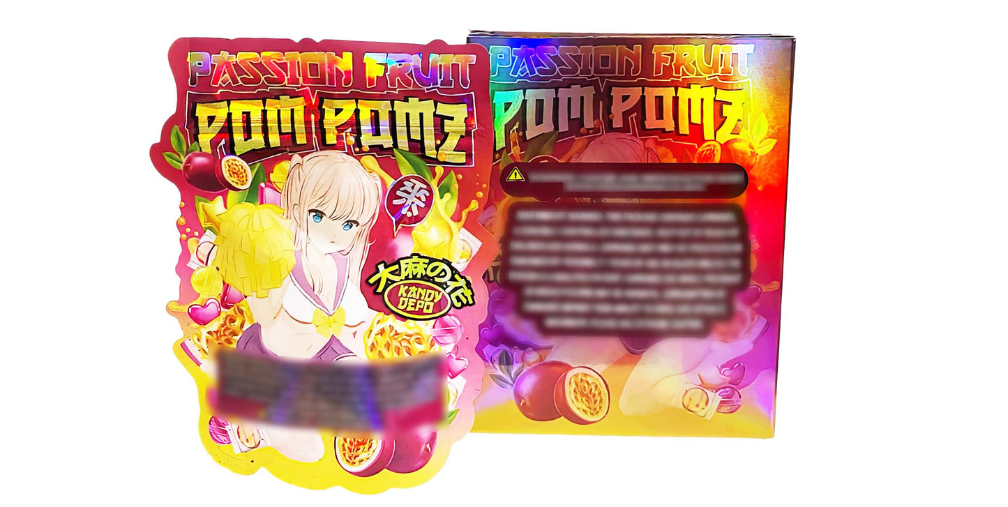 25 Pack 3.5g Shaped Bags & Boxes Set - Passion Fruit Pom Pomz