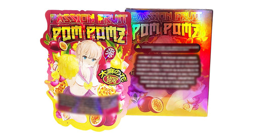 25 Pack 3.5g Shaped Bags & Boxes Set - Passion Fruit Pom Pomz