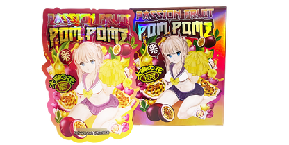 3.5g Shaped Mylar Storage Bag with Box - Passion Fruit Pom Pomz (25 Storage Bags+25Boxes)