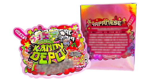 3.5g Shaped Mylar Storage Bag with Box - Japanese Pink Cherry Pancakes (25 Storage Bags+25Boxes)