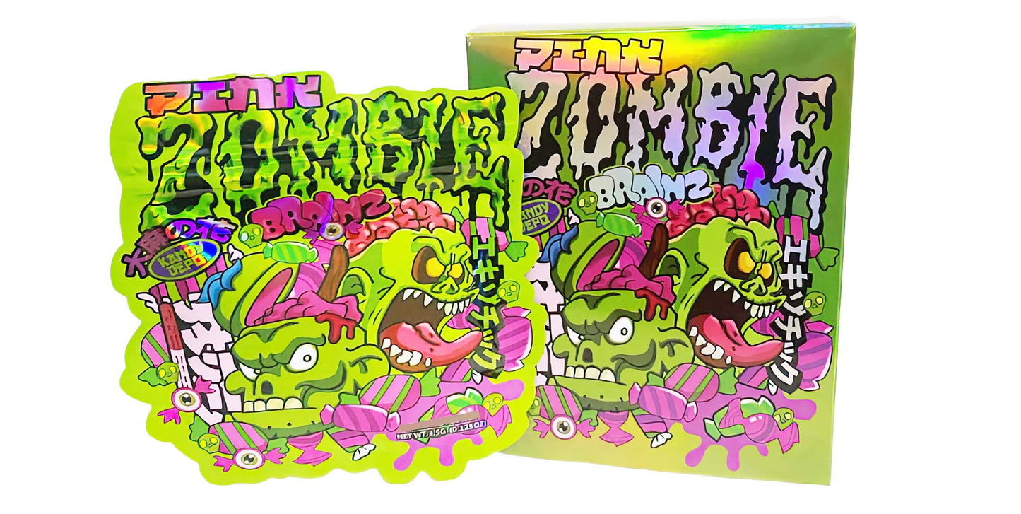 25 Pack 3.5g Shaped Bags & Boxes Set - Pink Zombie Brainz
