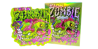 3.5g Shaped Mylar Storage Bag with Box - Pink Zombie Brainz (25 Storage Bags+25Boxes)
