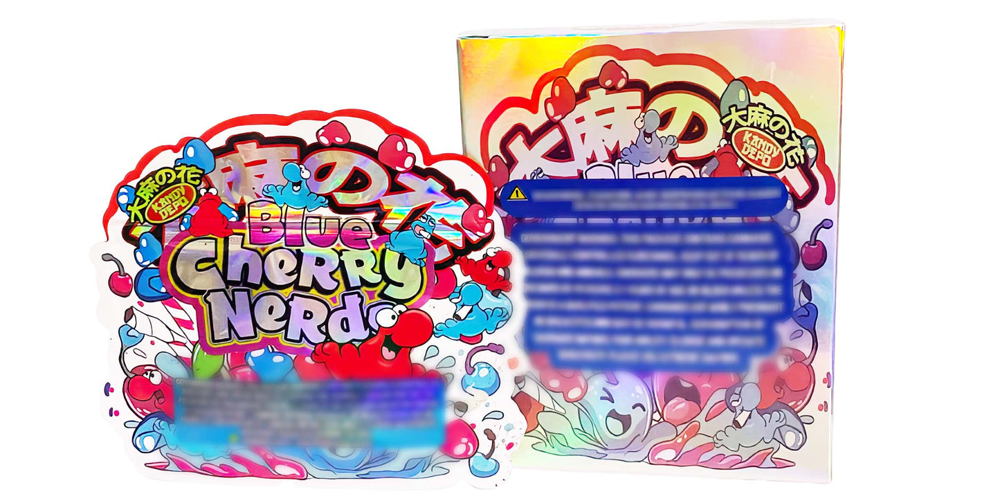 25 Pack 3.5g Shaped Bags & Boxes Set - Blue Cherry Nerdz