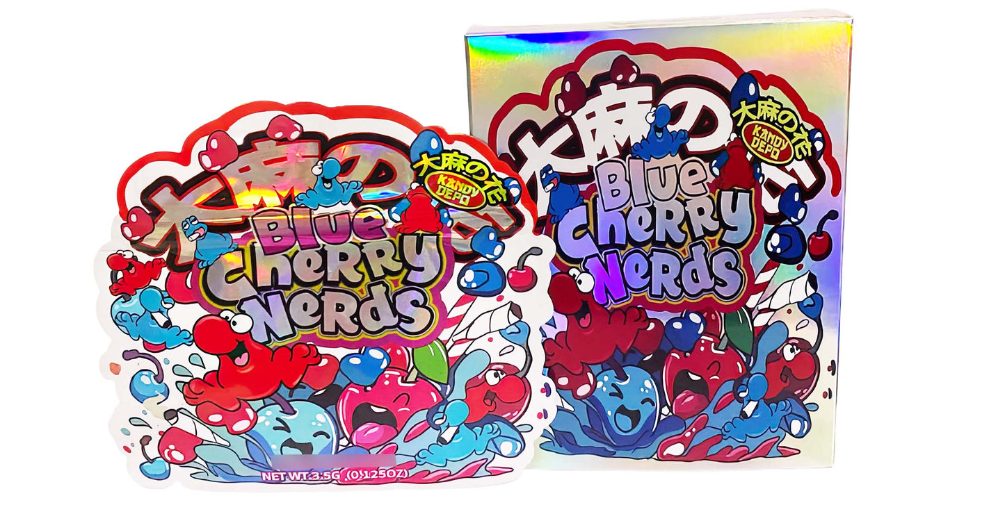 25 Pack 3.5g Shaped Bags & Boxes Set - Blue Cherry Nerdz