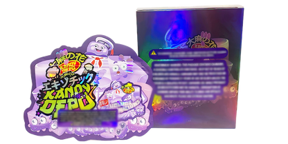 3.5g Shaped Mylar Storage Bag with Box - Velvet Marshmallows (25 Storage Bags+25Boxes)