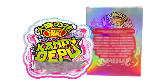 3.5g Shaped Mylar Storage Bag with Box - Cherry Bombom (25 Storage Bags+25Boxes)