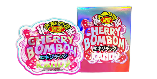 3.5g Shaped Mylar Storage Bag with Box - Cherry Bombom (25 Storage Bags+25Boxes)