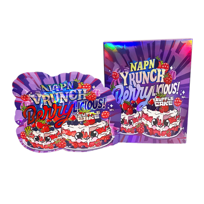 (25 Count) Decorative Zip Foil Pouches with Matching Boxes (4"x 5") Crunch Berry Graphic Set