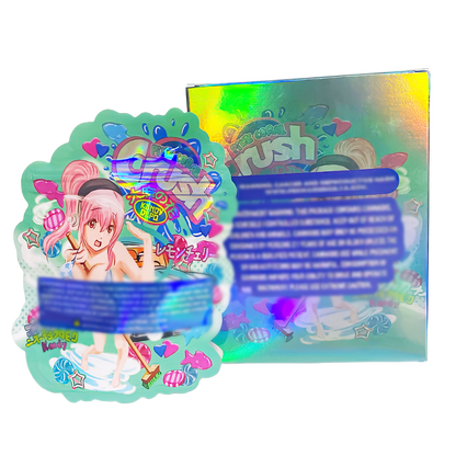 3.5g Shaped Mylar Storage Bag with Box - Pink Coral Crush (25 Storage Bags+25Boxes)