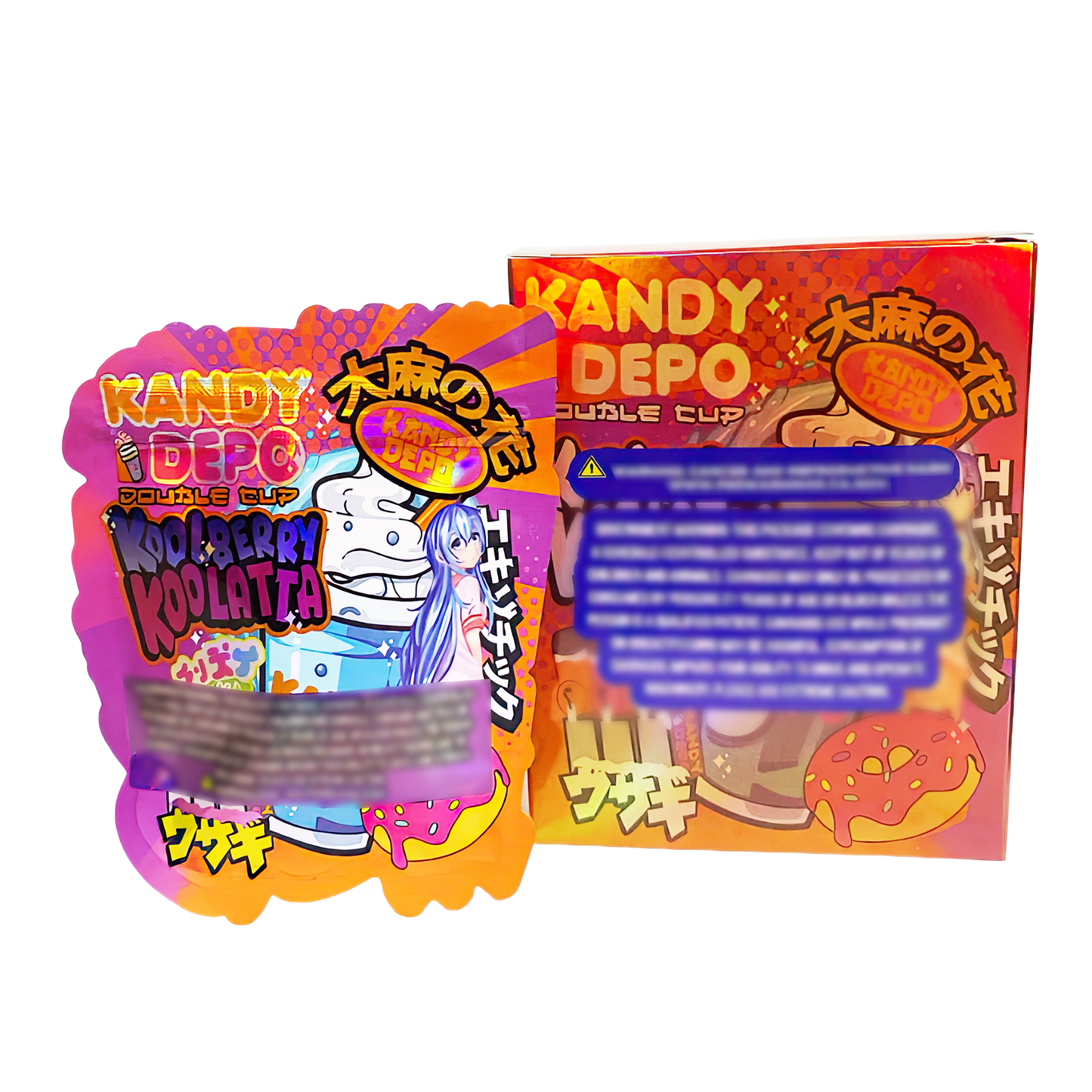 3.5g Shaped Mylar Storage Bag with Box - Depo Koolberry Koolatta (25 Storage Bags+25Boxes)