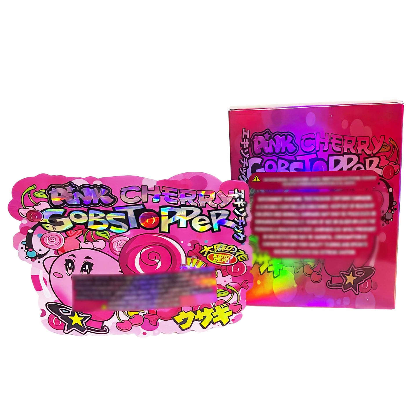 25 Pack 3.5g Shaped Bags & Boxes Set - Pink Cherry Gobstopper
