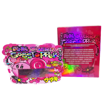 25 Pack 3.5g Shaped Bags & Boxes Set - Pink Cherry Gobstopper