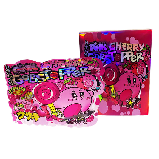 25 Pack 3.5g Shaped Bags & Boxes Set - Pink Cherry Gobstopper
