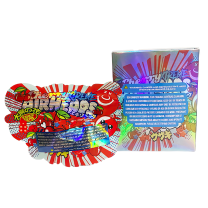 3.5g Shaped Mylar Bag with Box - Cherry Xtreme Airheads (25 Bags+25Boxes)