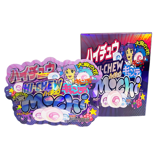 3.5g Shaped Mylar Bag with Box - Hi-Chew Mochi (25 Bags+25Boxes)