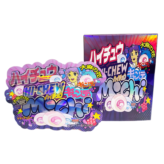 3.5g Shaped Mylar Storage Bag with Box - Hi-Chew Mochi (25 Storage Bags+25Boxes)