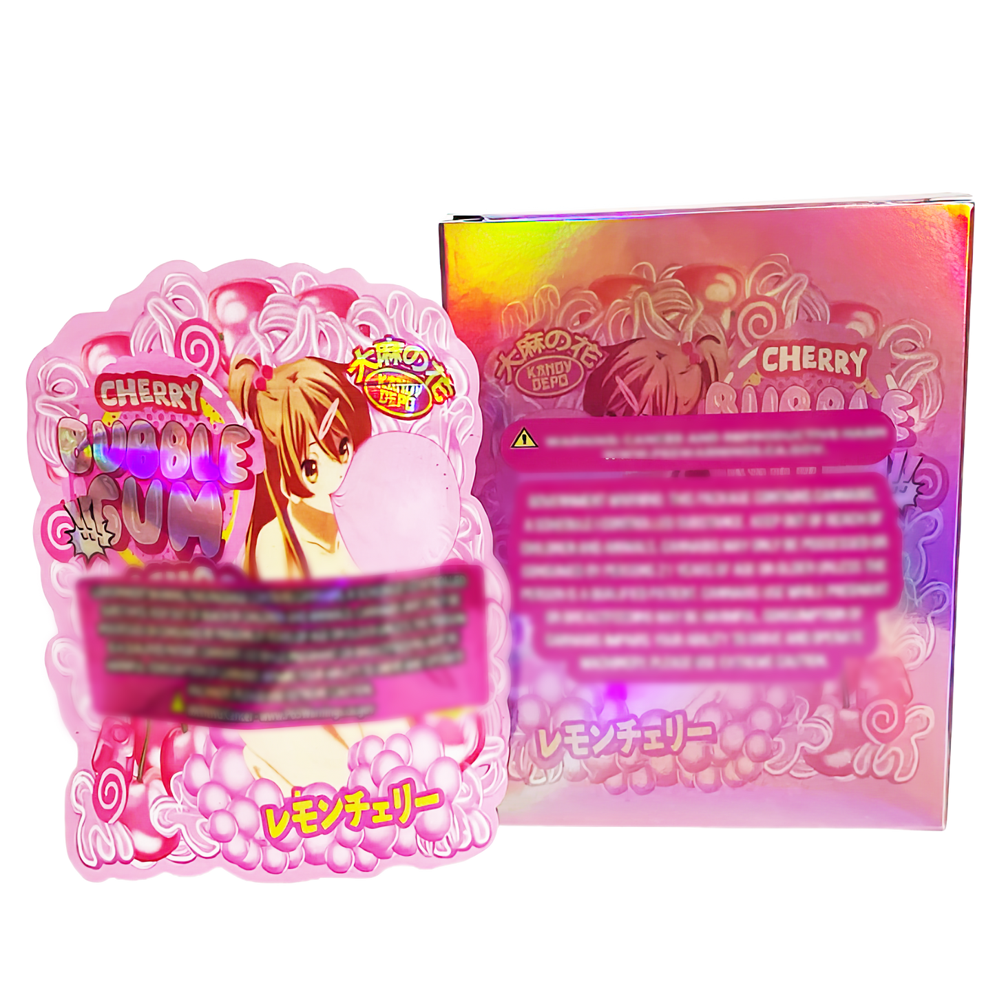 3.5g Shaped Mylar Storage Bag with Box - Bubble Gum Bombom (25 Storage Bags+25Boxes)