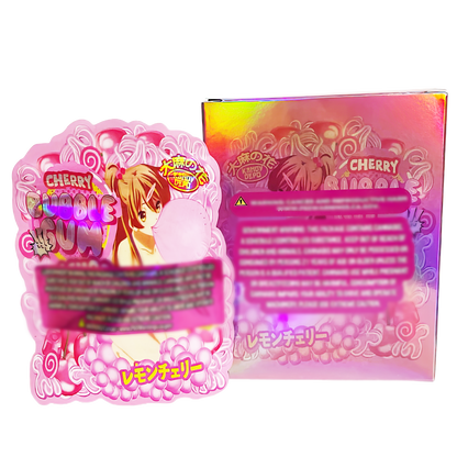 3.5g Shaped Mylar Storage Bag with Box - Bubble Gum Bombom (25 Storage Bags+25Boxes)