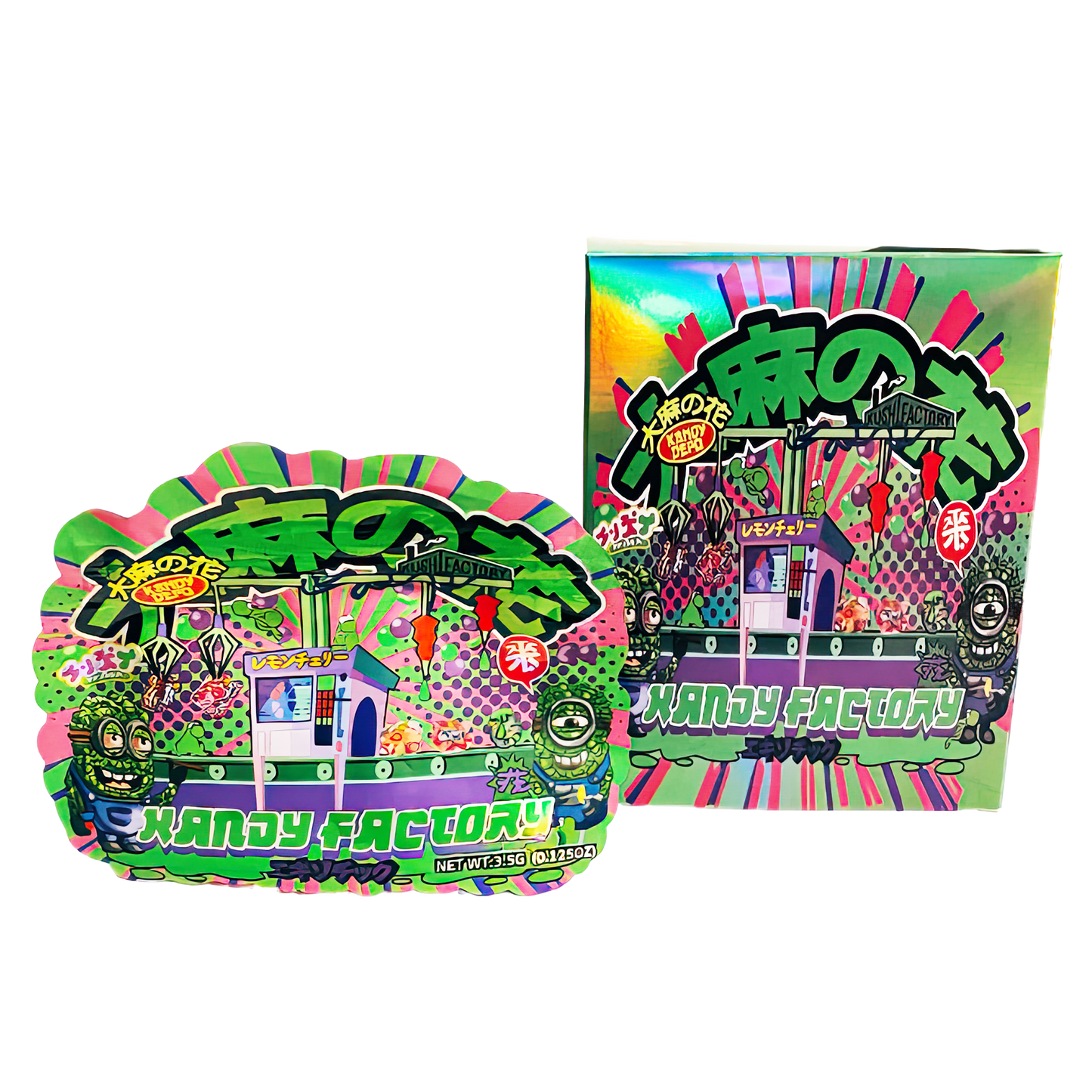 3.5g Shaped Mylar Storage Bag with Box - Factory 2 (25 Storage Bags+25Boxes)