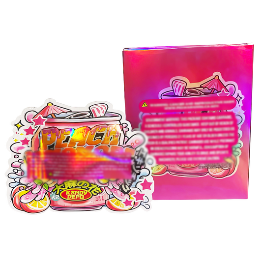 3.5g Shaped Mylar Storage Bag with Box - Peach Lemonade Fana (25 Storage Bags+25Boxes)