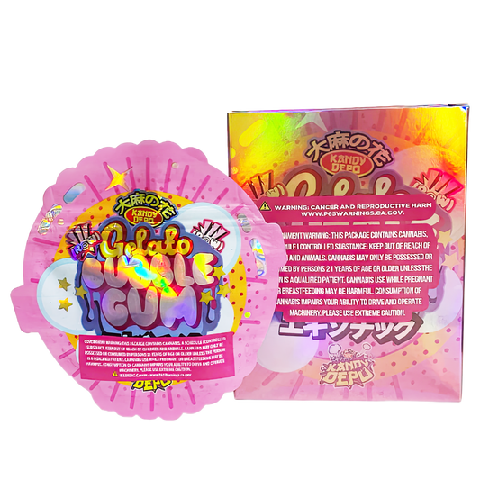 3.5g Shaped Mylar Bag with Box - Gelato Bubble Gum (25 Bags+25Boxes)