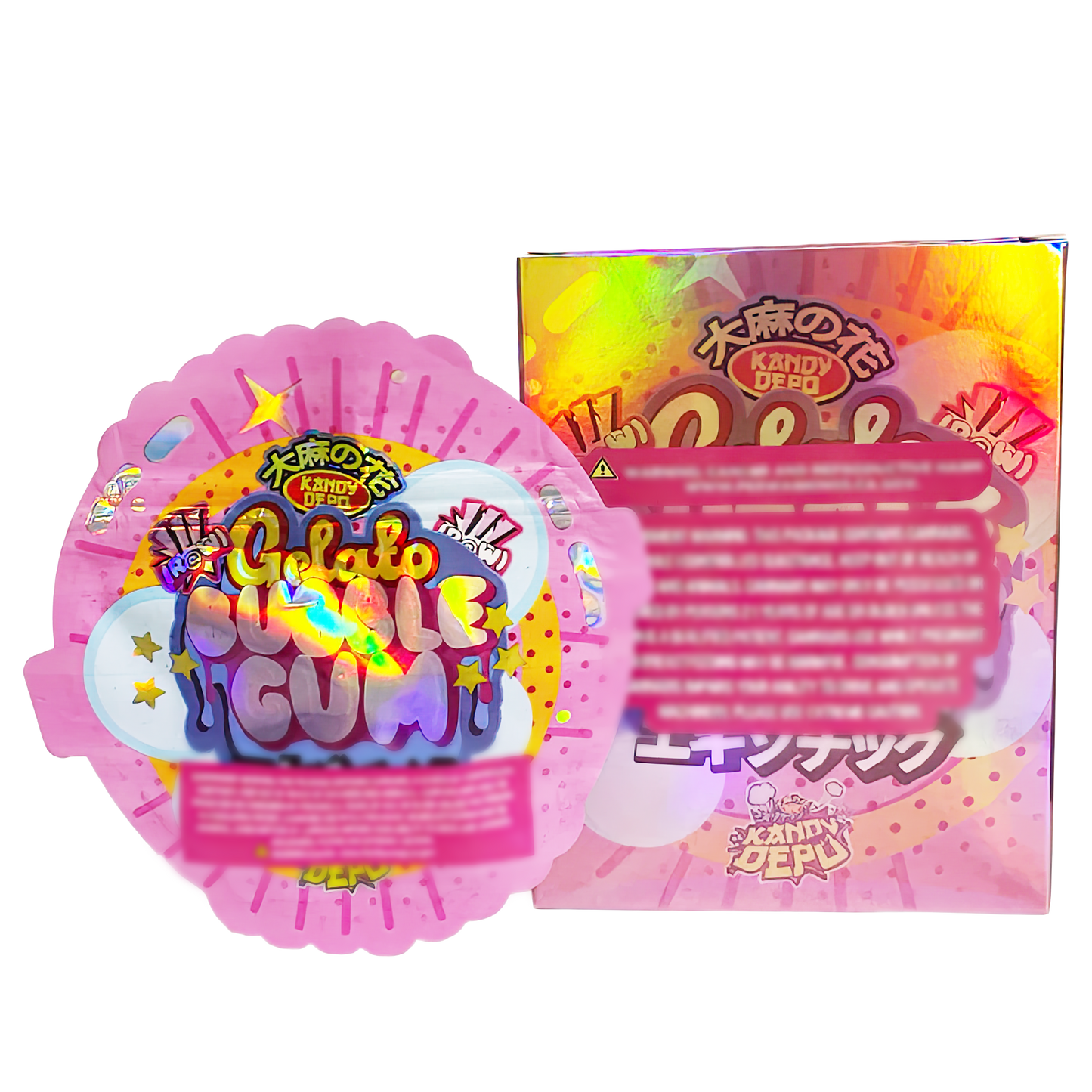 3.5g Shaped Mylar Storage Bag with Box - Gelato Bubble Gum (25 Storage Bags+25Boxes)