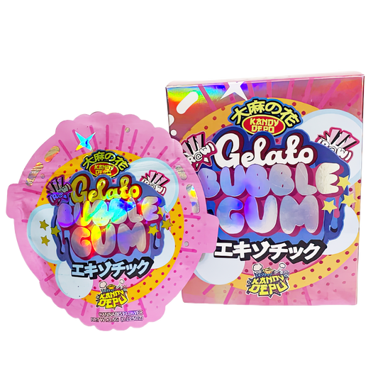 3.5g Shaped Mylar Bag with Box - Gelato Bubble Gum (25 Bags+25Boxes)