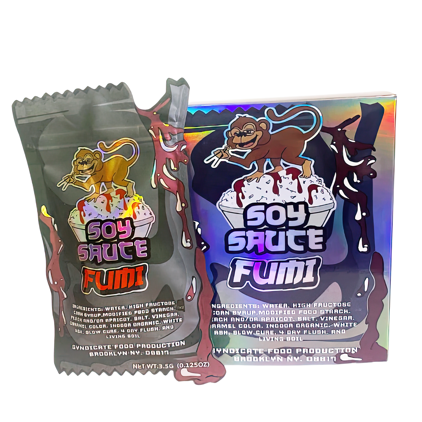 3.5g Shaped Mylar Storage Bag with Box - Soy Sauce Fumi (25 Storage Bags+25Boxes)