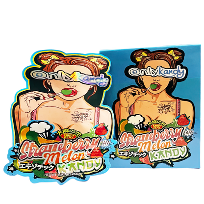 3.5g Shaped Mylar Storage Bag with Box - Strawberry Melon (25 Storage Bags+25Boxes)