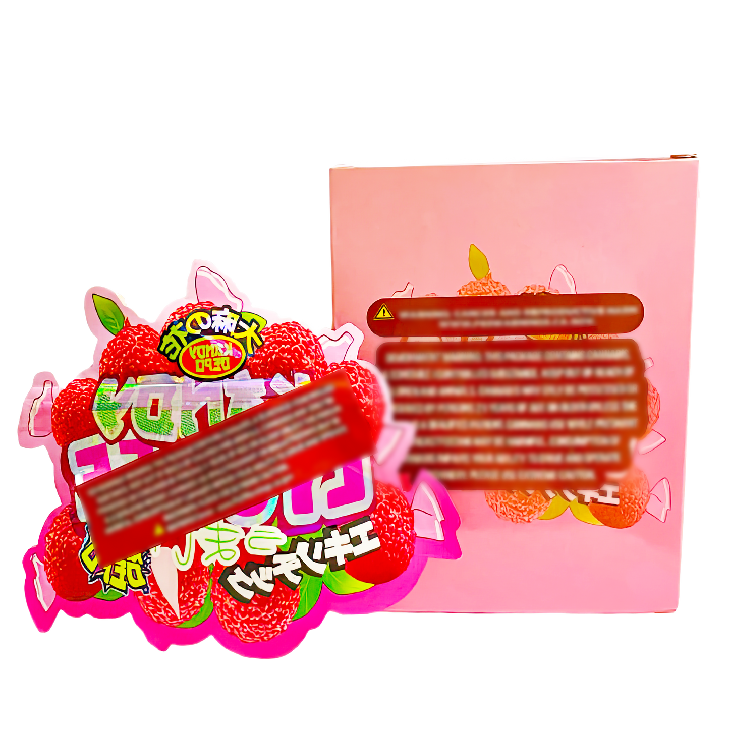 3.5g Shaped Mylar Storage Bag with Box - Lychee (25 Storage Bags+25Boxes)