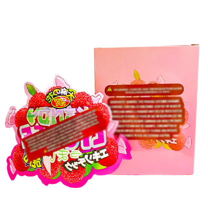 3.5g Shaped Mylar Storage Bag with Box - Lychee (25 Storage Bags+25Boxes)