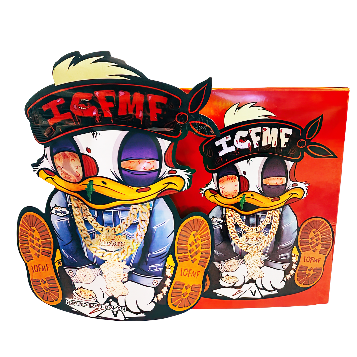 3.5g Shaped Mylar Storage Bag with Box - ICFMF (25 Storage Bags+25Boxes)